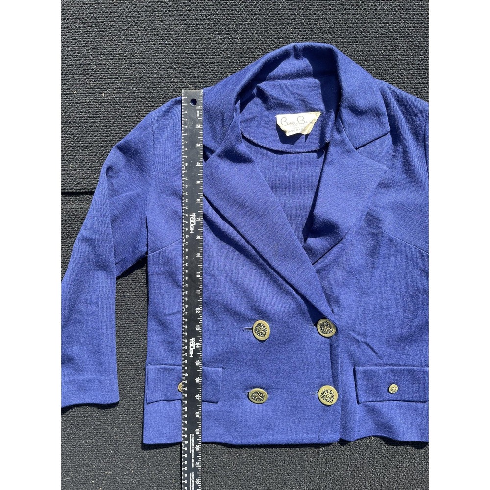 Vintage Bobbie‎ Brooks Blazer Womens Small Blue Cropped Double Knit Made USA 70s - Picture 6 of 7